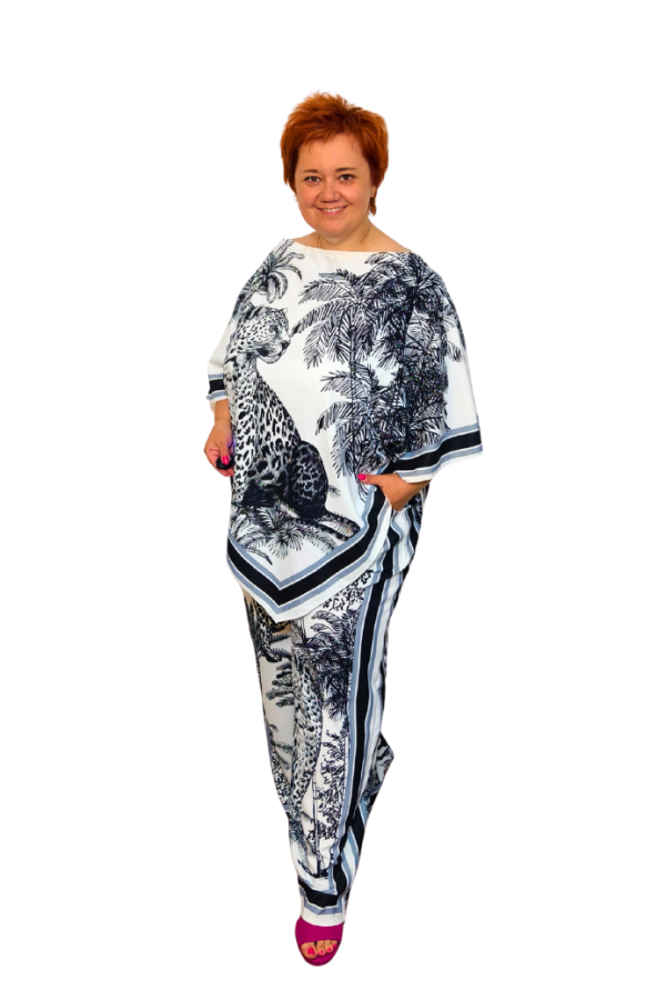 Plus size nohavicový komplet Safari